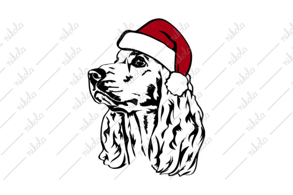 Cocker Spaniel Santa Hat SVG Dog Cricut