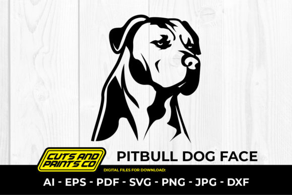 Pitbull Dog Face SVG Sublimation PNG