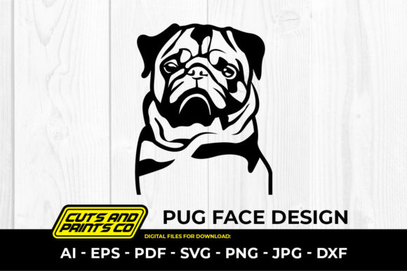 Pug Dog Face SVG Design SVG Sublimation